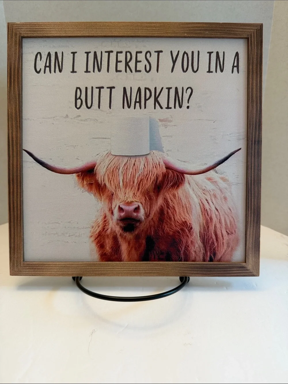 Funny Bathroom Sign 8”x8”
